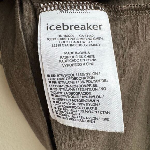 Icebreaker Mens Short Sleeve V Neck Brown Base Layer T Shirt Size Small - Picture 5 of 6